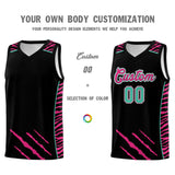 Custom Black Personalized Tiger Claw Pattern Sports Uniform Basketball Jersey