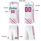Custom White Personalized Tiger Claw Pattern Sports Uniform Basketball Jersey
