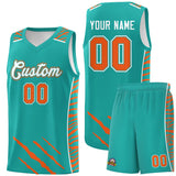 Custom Aqua Personalized Tiger Claw Pattern Sports Uniform Basketball Jersey