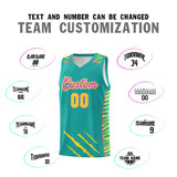 Custom Aqua Personalized Tiger Claw Pattern Sports Uniform Basketball Jersey