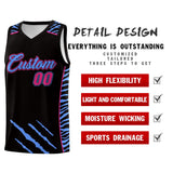 Custom Black Personalized Tiger Claw Pattern Sports Uniform Basketball Jersey