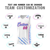 Custom White Personalized Tiger Claw Pattern Sports Uniform Basketball Jersey