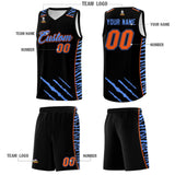 Custom Black Personalized Tiger Claw Pattern Sports Uniform Basketball Jersey