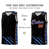 Custom Black Personalized Tiger Claw Pattern Sports Uniform Basketball Jersey