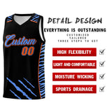 Custom Black Personalized Tiger Claw Pattern Sports Uniform Basketball Jersey