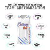 Custom White Personalized Tiger Claw Pattern Sports Uniform Basketball Jersey
