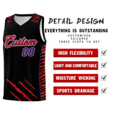 Custom Black Personalized Tiger Claw Pattern Sports Uniform Basketball Jersey