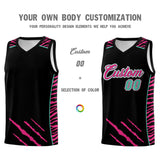 Custom Black Personalized Tiger Claw Pattern Sports Uniform Basketball Jersey