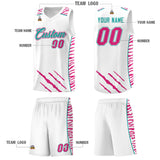 Custom White Personalized Tiger Claw Pattern Sports Uniform Basketball Jersey