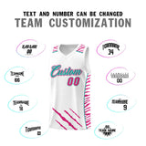 Custom White Personalized Tiger Claw Pattern Sports Uniform Basketball Jersey