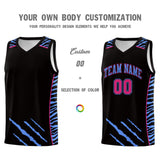 Custom Black Personalized Tiger Claw Pattern Sports Uniform Basketball Jersey