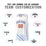 Custom White Personalized Tiger Claw Pattern Sports Uniform Basketball Jersey