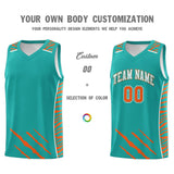 Custom Aqua Personalized Tiger Claw Pattern Sports Uniform Basketball Jersey