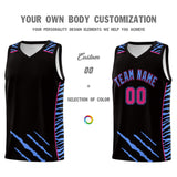 Custom Black Personalized Tiger Claw Pattern Sports Uniform Basketball Jersey