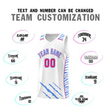 Custom White Personalized Tiger Claw Pattern Sports Uniform Basketball Jersey