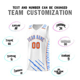 Custom White Personalized Tiger Claw Pattern Sports Uniform Basketball Jersey