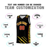Custom Black Personalized Tiger Claw Pattern Sports Uniform Basketball Jersey