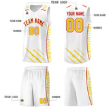 Custom White Personalized Tiger Claw Pattern Sports Uniform Basketball Jersey