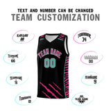 Custom Black Personalized Tiger Claw Pattern Sports Uniform Basketball Jersey