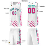 Custom White Personalized Tiger Claw Pattern Sports Uniform Basketball Jersey