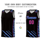 Custom Black Personalized Tiger Claw Pattern Sports Uniform Basketball Jersey