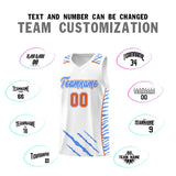 Custom White Personalized Tiger Claw Pattern Sports Uniform Basketball Jersey