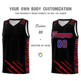 Custom Black Personalized Tiger Claw Pattern Sports Uniform Basketball Jersey