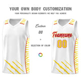 Custom White Personalized Tiger Claw Pattern Sports Uniform Basketball Jersey