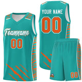 Custom Aqua Personalized Tiger Claw Pattern Sports Uniform Basketball Jersey