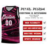 Custom Black Pink Graffiti Pattern Fluids Style Sports Uniform Basketball Jersey Sets