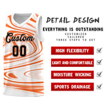Custom White Orange Graffiti Pattern Fluids Style Sports Uniform Basketball Jersey Sets