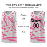 Custom Gray Pink Graffiti Pattern Fluids Style Sports Uniform Basketball Jersey Sets