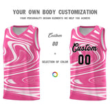 Custom Pink White Graffiti Pattern Fluids Style Sports Uniform Basketball Jersey Sets