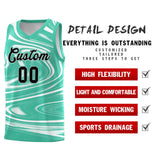 Custom Bright Green White Graffiti Pattern Fluids Style Sports Uniform Basketball Jersey Sets