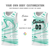 Custom White Bright Green Graffiti Pattern Fluids Style Sports Uniform Basketball Jersey Sets