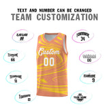 Custom Light Orange Gold Graffiti Pattern Fluids Style Sports Uniform Basketball Jersey Sets