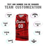 Custom Red Black Graffiti Pattern Fluids Style Sports Uniform Basketball Jersey Sets