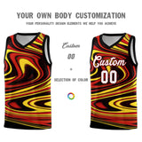 Custom Black Red Graffiti Pattern Fluids Style Sports Uniform Basketball Jersey Sets