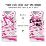 Custom White Pink Graffiti Pattern Fluids Style Sports Uniform Basketball Jersey Sets