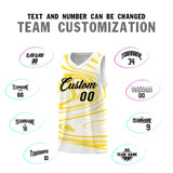 Custom White Gold Graffiti Pattern Fluids Style Sports Uniform Basketball Jersey Sets