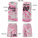 Custom Gray Pink Graffiti Pattern Fluids Style Sports Uniform Basketball Jersey Sets