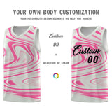 Custom Gray Pink Graffiti Pattern Fluids Style Sports Uniform Basketball Jersey Sets