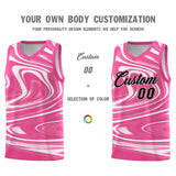 Custom Pink White Graffiti Pattern Fluids Style Sports Uniform Basketball Jersey Sets