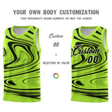 Custom Light Green Black Graffiti Pattern Fluids Style Sports Uniform Basketball Jersey Sets
