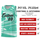 Custom Bright Green White Graffiti Pattern Fluids Style Sports Uniform Basketball Jersey Sets