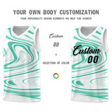 Custom White Bright Green Graffiti Pattern Fluids Style Sports Uniform Basketball Jersey Sets
