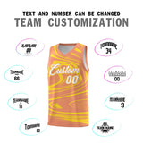 Custom Light Orange Gold Graffiti Pattern Fluids Style Sports Uniform Basketball Jersey Sets