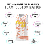 Custom White Light Orange Graffiti Pattern Fluids Style Sports Uniform Basketball Jersey Sets