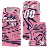 Custom Bright Green Navy Graffiti Pattern Fluids Style Sports Uniform Basketball Jersey Sets