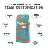 Custom Aqua Orange Graffiti Pattern Fluids Style Sports Uniform Basketball Jersey Sets